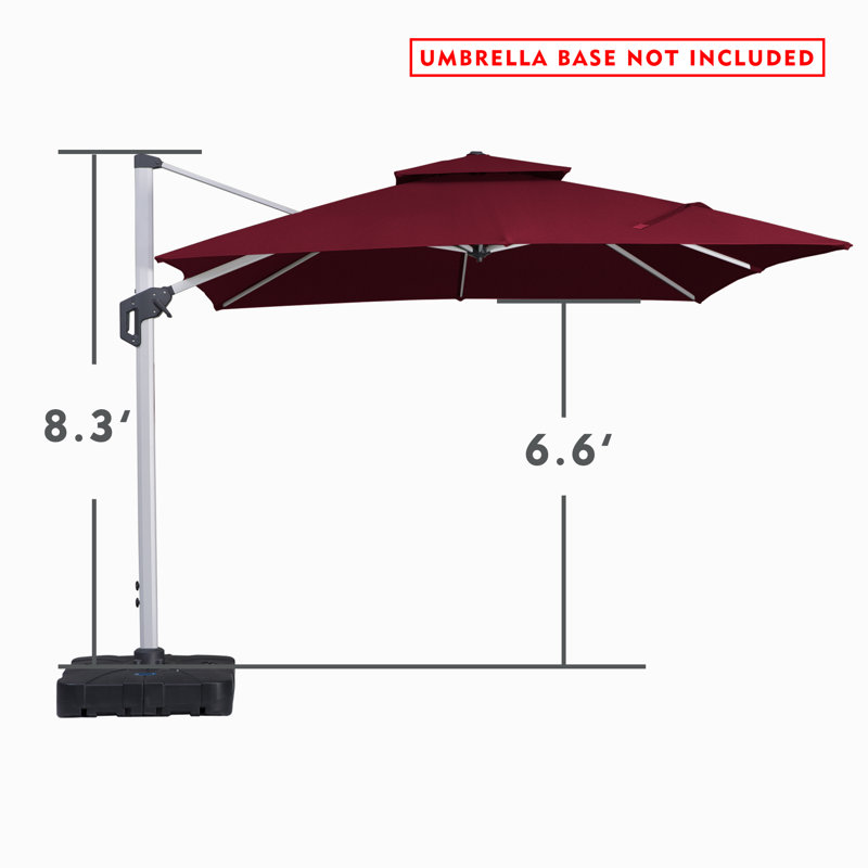 Parasol carré en porte-à-faux 10', Bourgogne