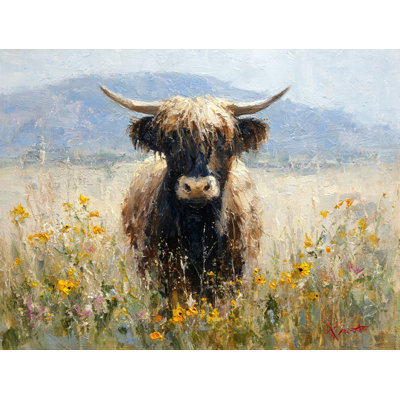 «Quiet Pasture with Distant Windmills», art mural sur toile tendue