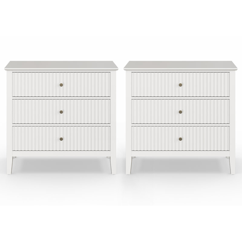 3 Drawer, White