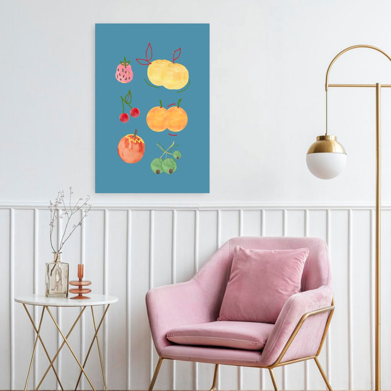 «Vibrant Summer Fruits», art mural cerise audacieuse, H 24 po x l 16 po
