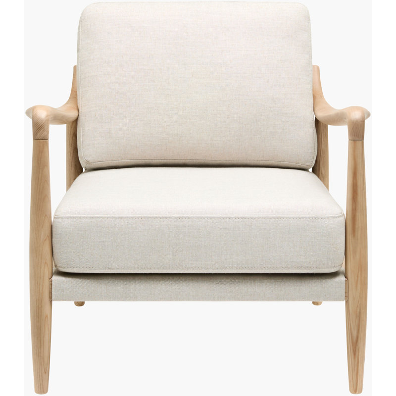 Becki Owens x Surya Gaviota Accent Chair, Gray Linen Blend