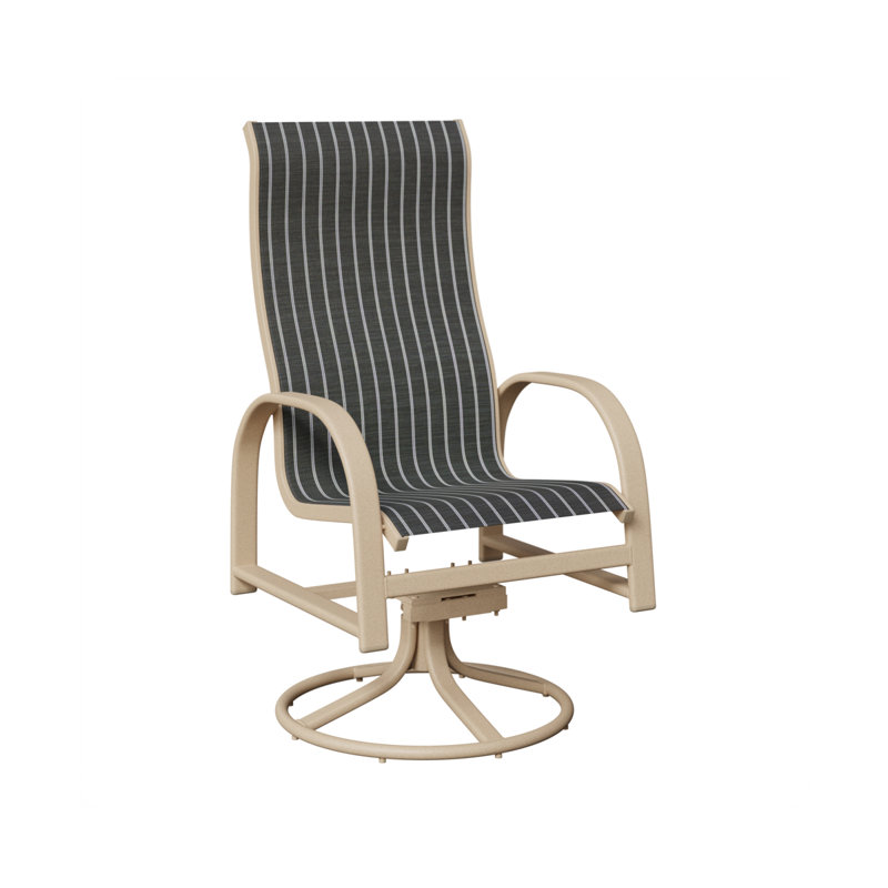 Chaise berçante berçante berçante Berlin, Whisper rayé bleu marine, Aluminium Luna multicolore