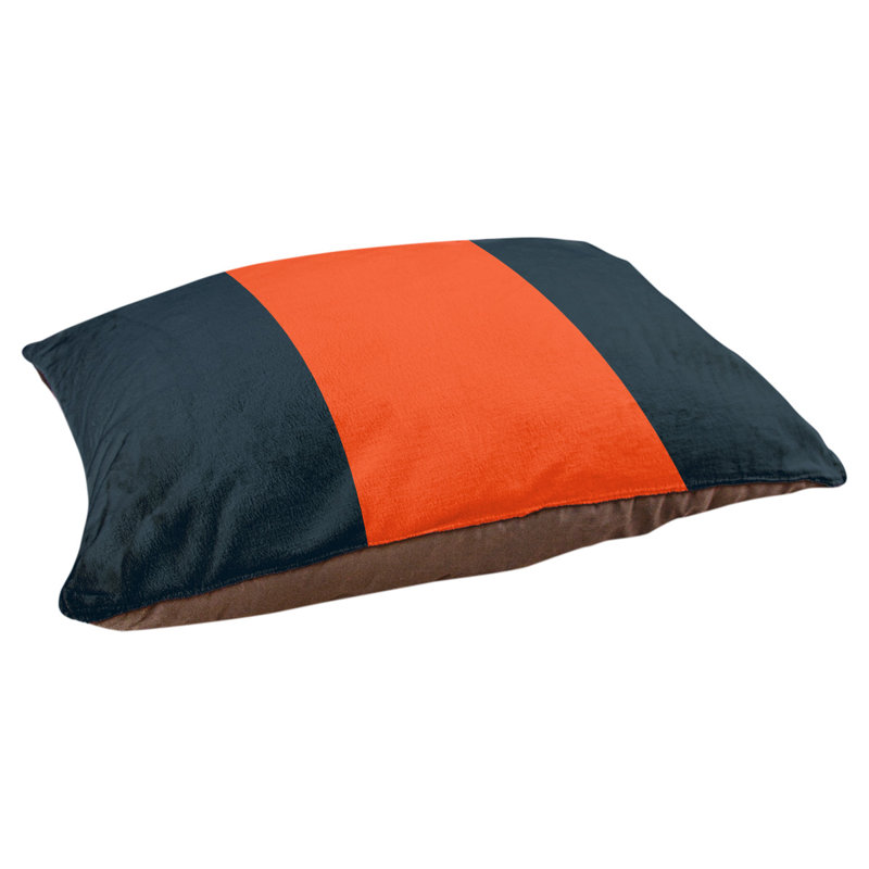 Coussin Minnesota, Grand (l 50 po x P 40 po x H 7 po), Noir/orange
