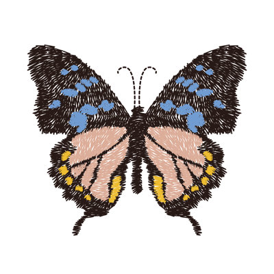 Embroidery Butterfly Design - Wrapped Canvas Print