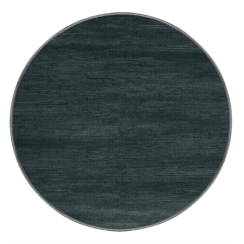 Tapis abstrait vert lavable à la machine, Rond 3 pi