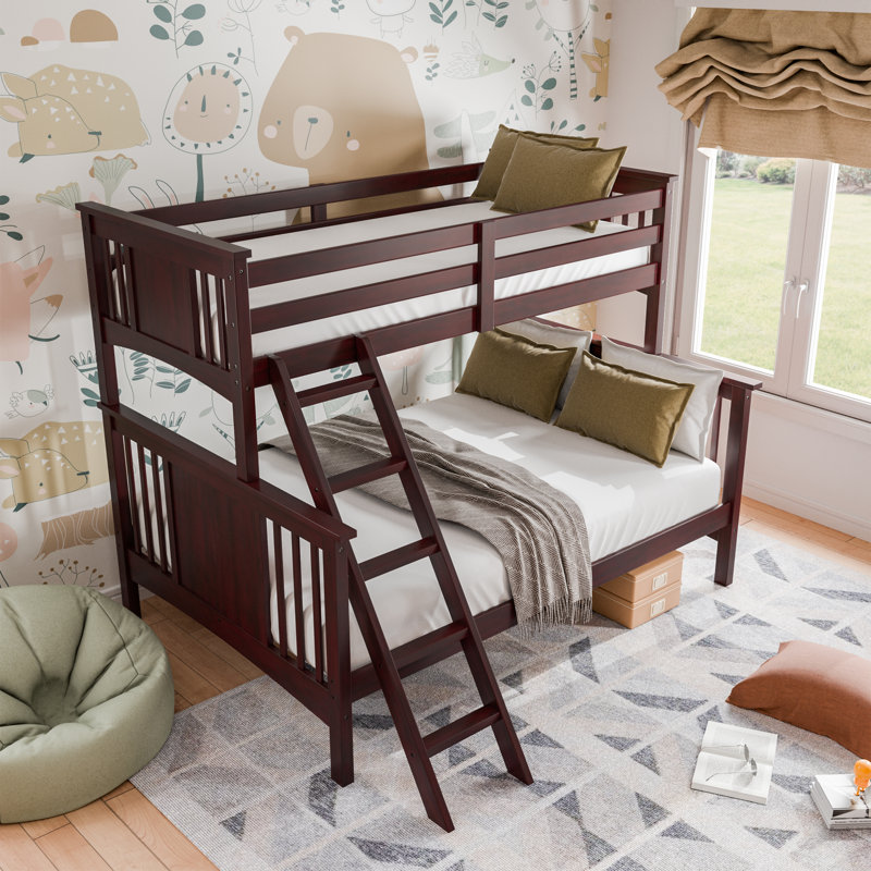 Sinniah Kids Twin Over Full Bunk Bed, Brown