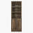 1 Doors Bookshelf With USB Port And 3 Open Shelves Bookcase Side Cabinet Storage Shelves, Rustic Brown