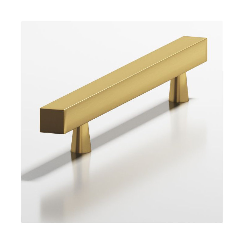 Poignées barres, Laiton satiné, 3"
