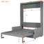 Lit double en gris, lit multifonctionnel, espace de couchage confortable, cachette facile à utiliser