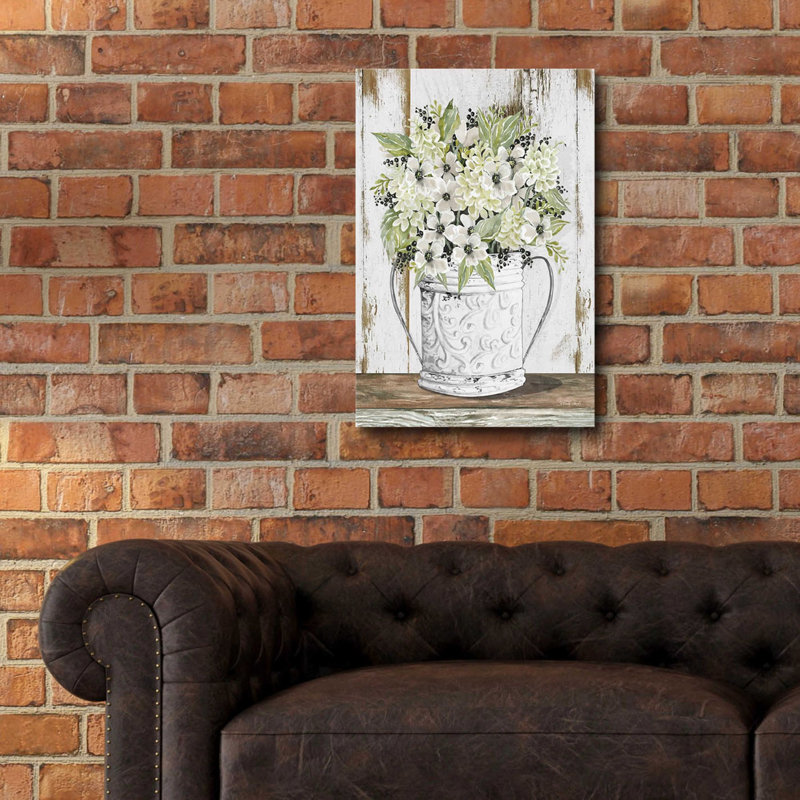 «White Floral Dreams» par Cindy Jacobs, art mural en verre acrylique, H 24 po x l 16 po x P 0,2 po