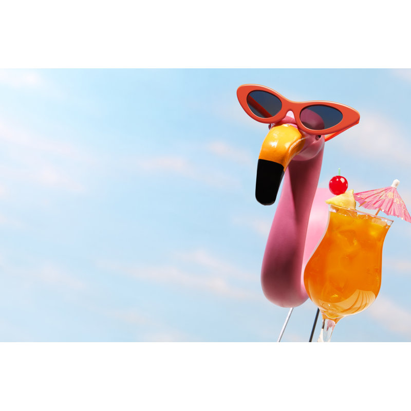 Pink Flamingo - Wrapped Canvas Print, 61cm H x 91cm W x 3.8cm D