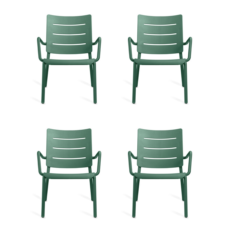 Ensemble de 4 bacs empilables Outo, Vert foncé
