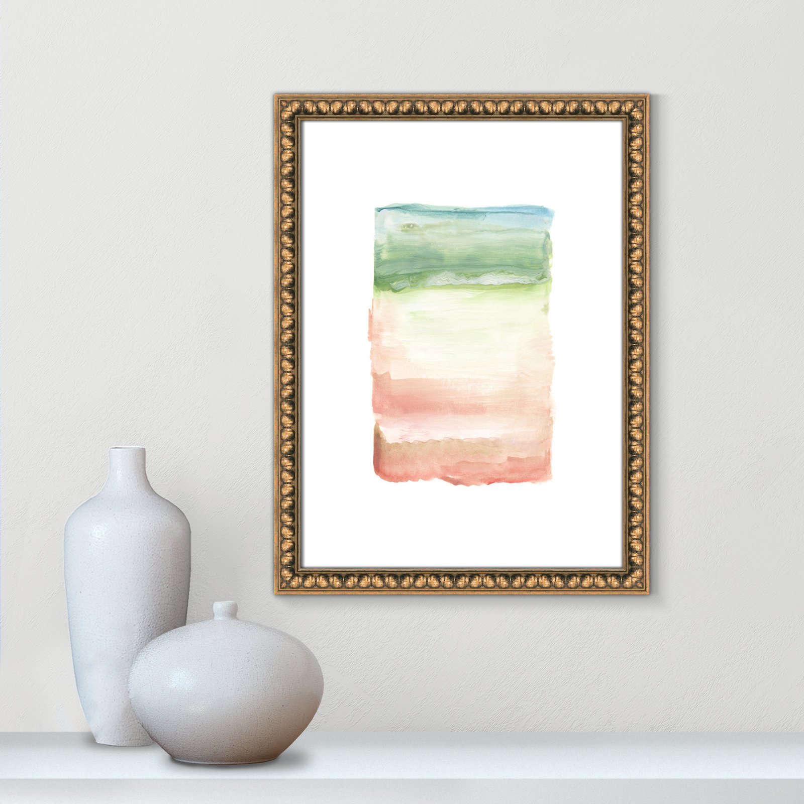 Nabi "Skye I" Print, 24" H x 18" W x 1.13" D, Gold Bead Framed Paper
