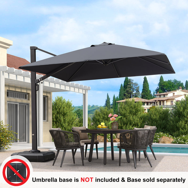 Parasol carré en porte-à-faux 10 pi x 10 pi Henrikas Arlmont & Co., Gris