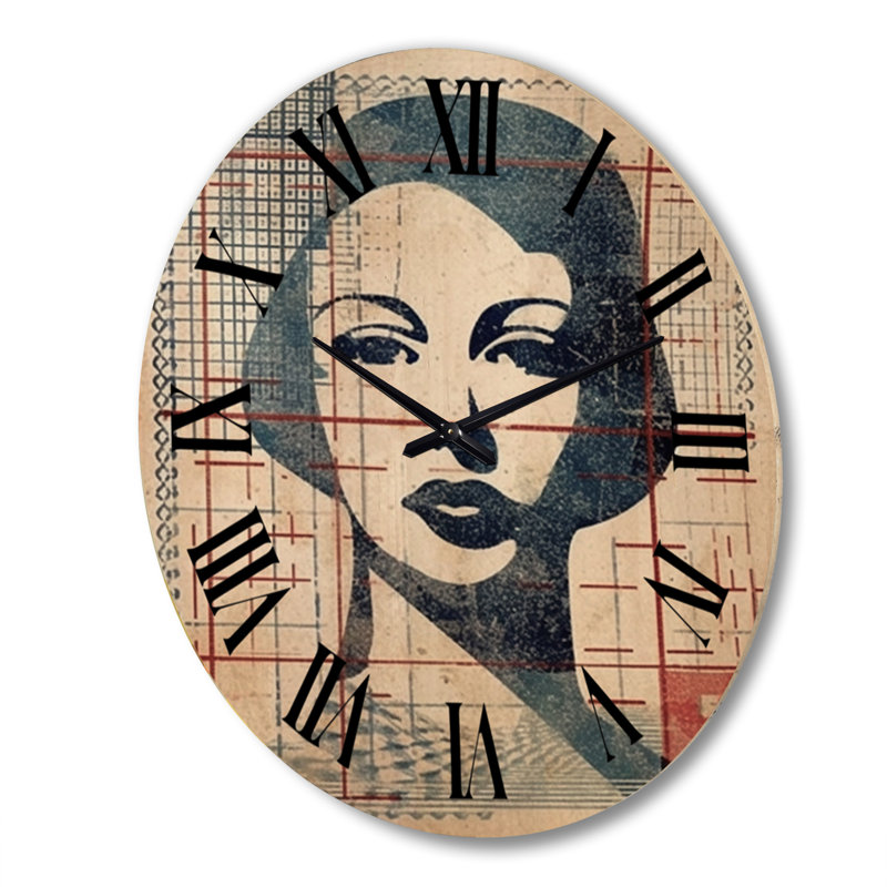 Horloge murale en bois massif Iziah, Très grand
