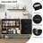 46.4" Buffet Sideboard Cabinet with Fluted Design, Glass Doors & 3 Drawers for Dining Room