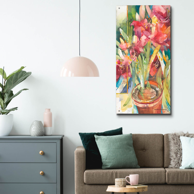 «Architectural Amaryllis» par Annelein Beukenkamp, art mural en verre acrylique, H 48 po x l 24 po