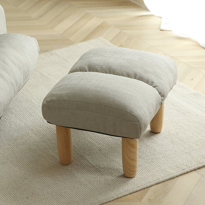 Tabouret à pédales en métal, finition grise, rembourré de lin, accessoires et chaise, combinaison, loisirs