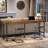 70.9-Inch Long Narrow Bar Table for 6-8,  Solid Wood Counter Height Pub Table with Metal Footrest,  High Top Bar Table for Bistro, Restaurant, Dining Room