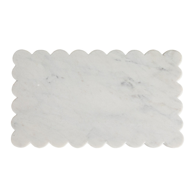 Marble Cheese Board With Scalloped Edge