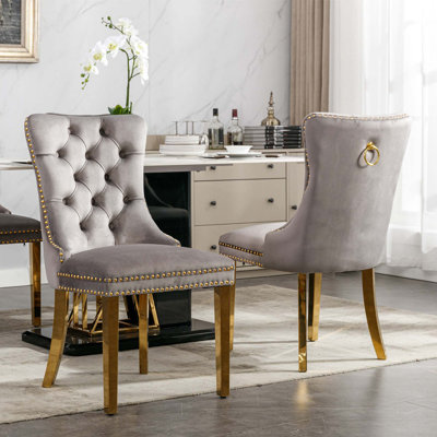 Chaise d'appoint en velours touffeté de largeur 24,6 po Friedlinde