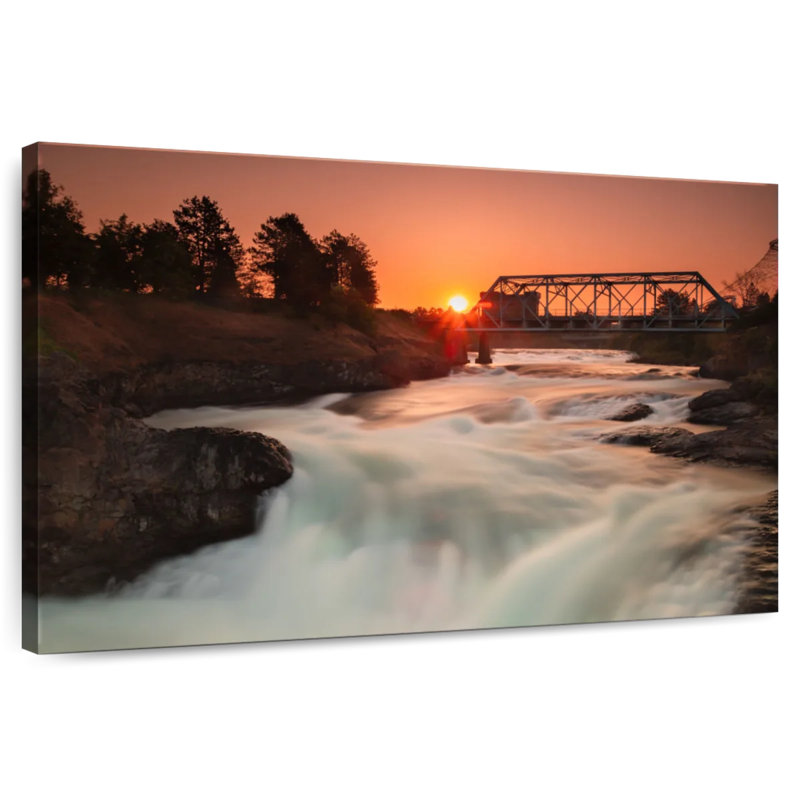 Spokane Falls au coucher du soleil, H 8 po x l 12 po