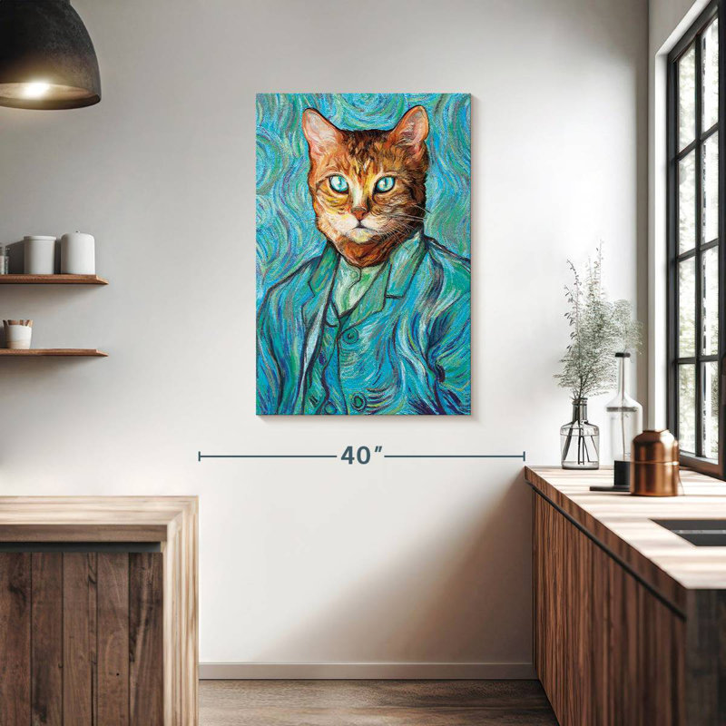 Ketti Van Gogh Inspired Cat Portrait, 39" H x 26" W