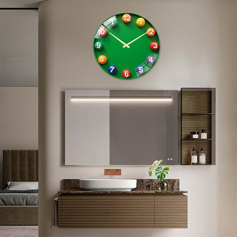 Horloge murale éducative colorée et numérotée - Horloge murale moderne en verre de 61 cm (24 po)