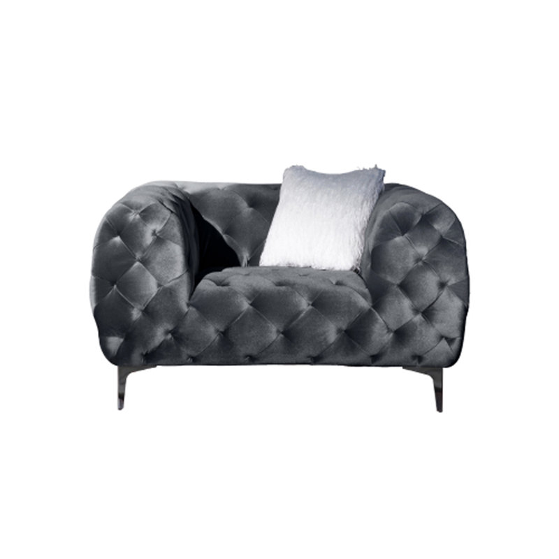 Fauteuil d'appoint, Velours gris