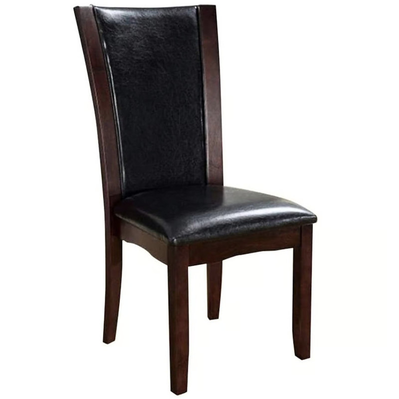 Chaise contemporaine (2 pièces), couleur cerise foncée, coussin brun, 2 chaises de salle à manger modernes en bois massif, ton, structure