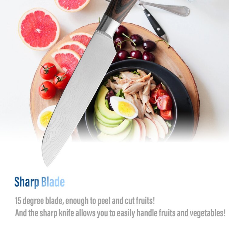 WELLHOME Paring Knife-3.5 Full Tang Utility Knife, Ergonomic Handle, Fruit and Vegetable Cutting Chopping Carving Knives - with Gift Box XF009F