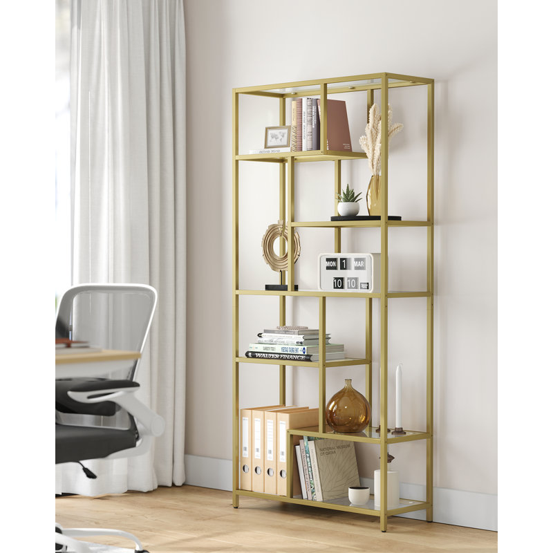 Kobart 180.8 H x 80 W Bookcase, Gold