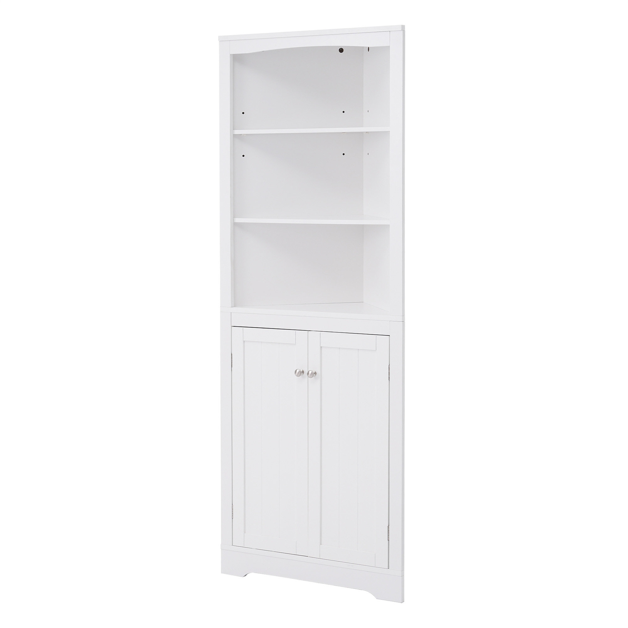 Latitude Run® White Bathroom Storage Corner With Adjustable