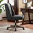 Upholstered Swivel Task Chair with Nailhead Trim-886834296