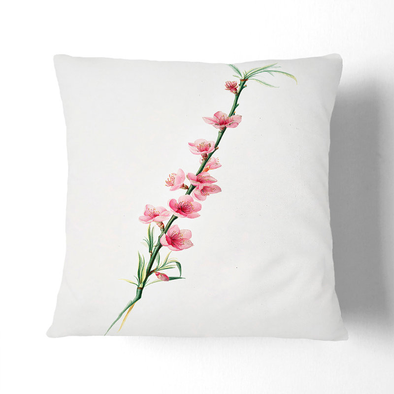 Peach Tree Blossoms by Giorgio Gallesio Cushion with Filling, 55cm H x 55cm W x 20cm D