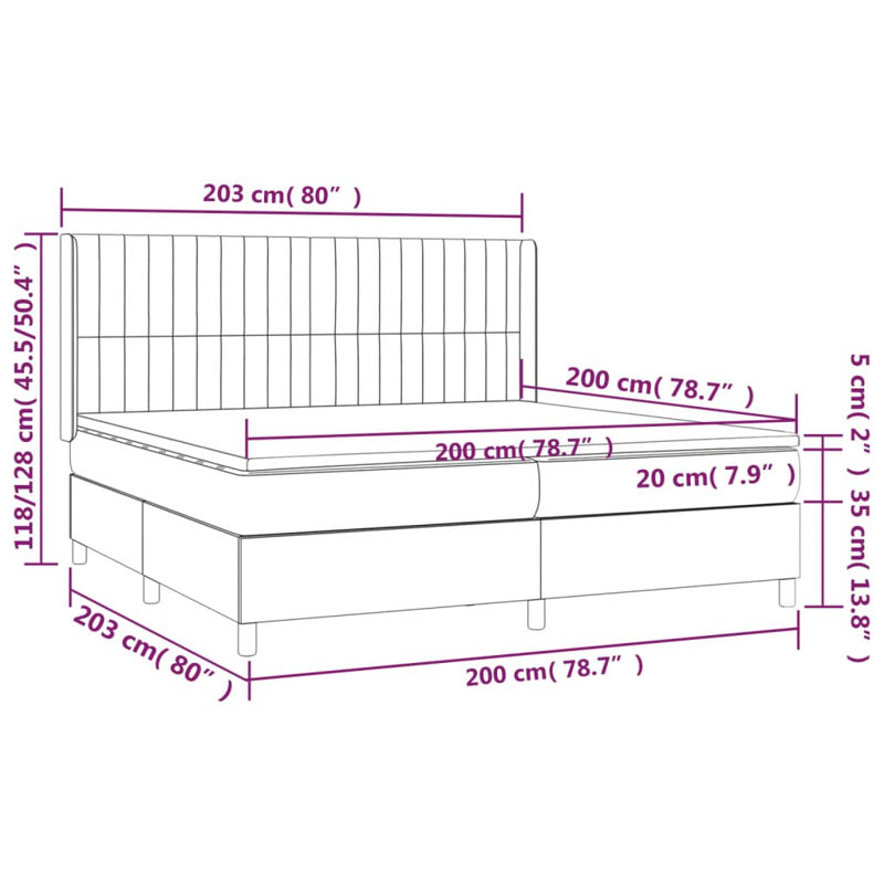 Alseepa Fabric Bed with Mattress, Light Grey/Gold