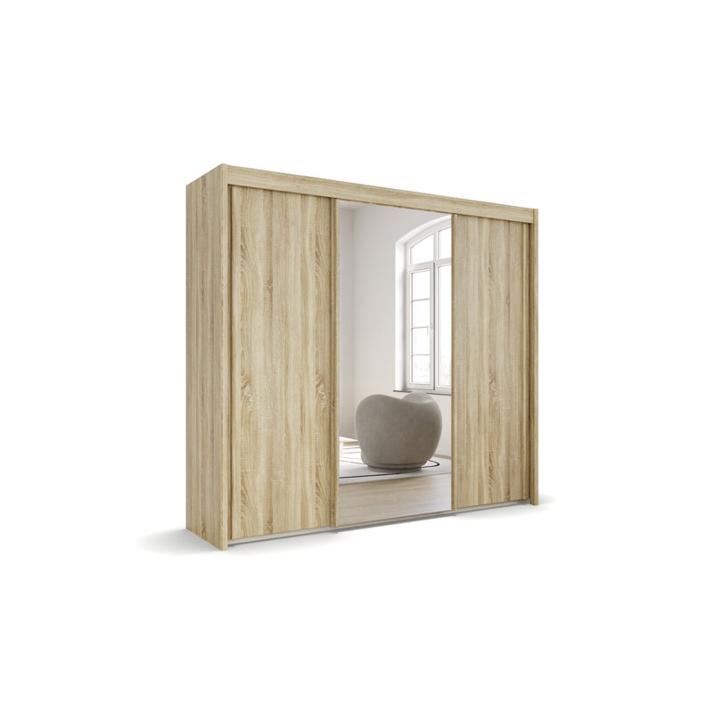 Imperial 3 Door Sliding Wardrobe, Sonoma oak, 223cm H x 225cm W x 65cm D