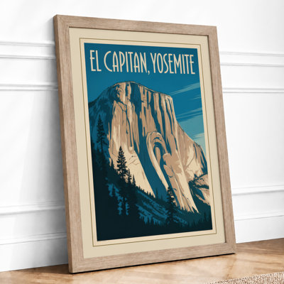 El Capitan, Yosemite Vintage - Framed Print