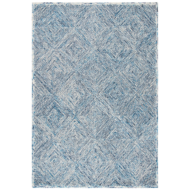 Didonato Hand Tufted Wool Geometric Rug, Rectangle 5' x 8'
