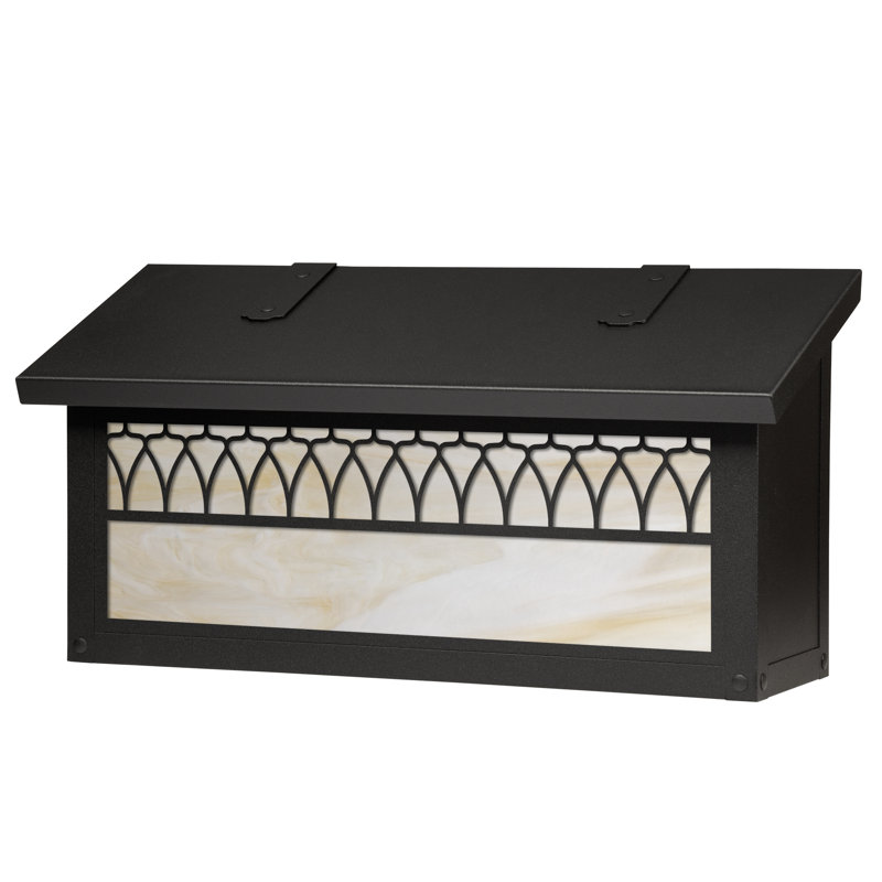 Boîte aux lettres murale Abingt, Blanc vaporeux, Noir texturé