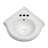 The Renovators Supply Inc. 21.5 " Porcelain U-Shaped Bathroom Sink with Faucet and Overflow Hole