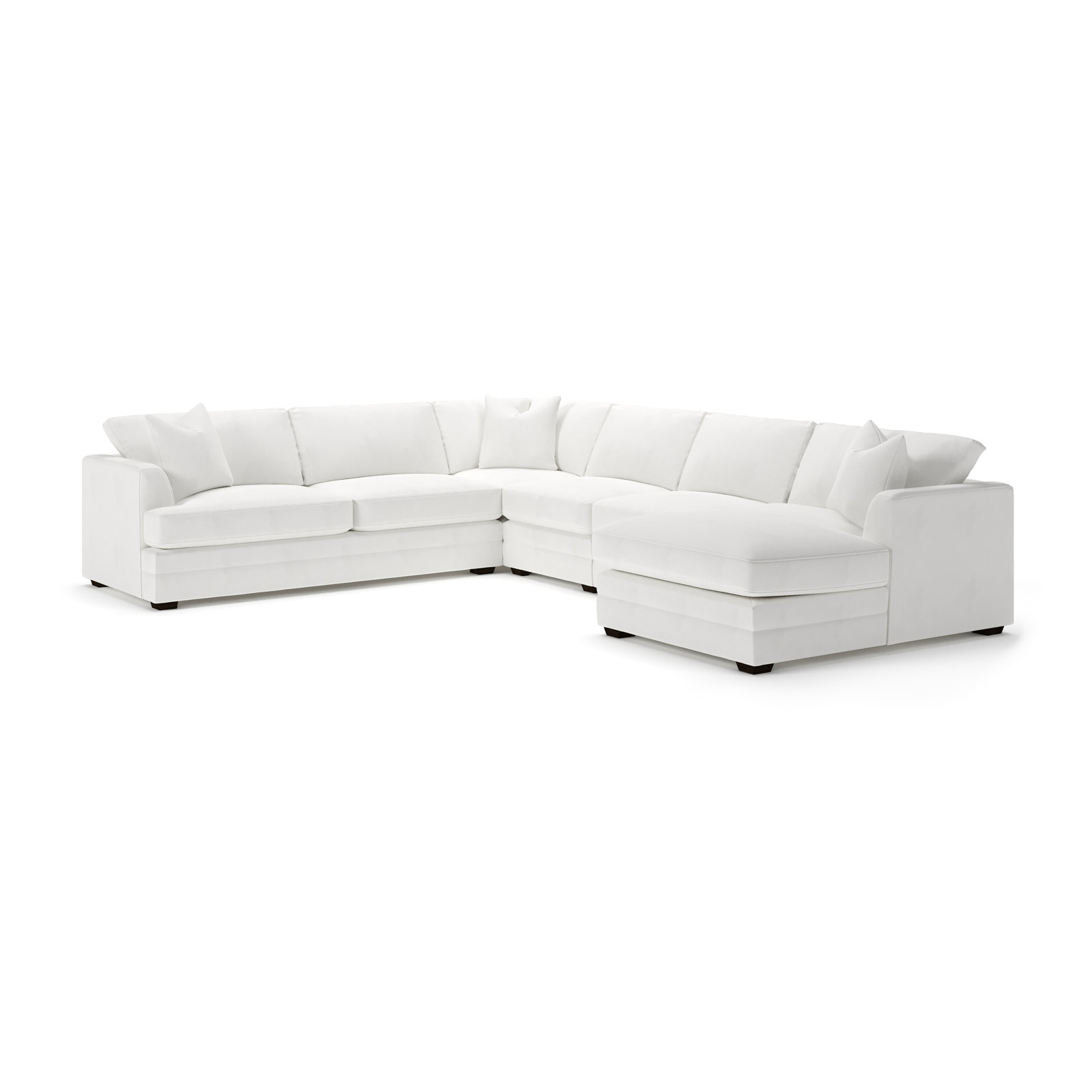 Edan U-Sectional, Classic Bleach White Twill, Right Hand Facing