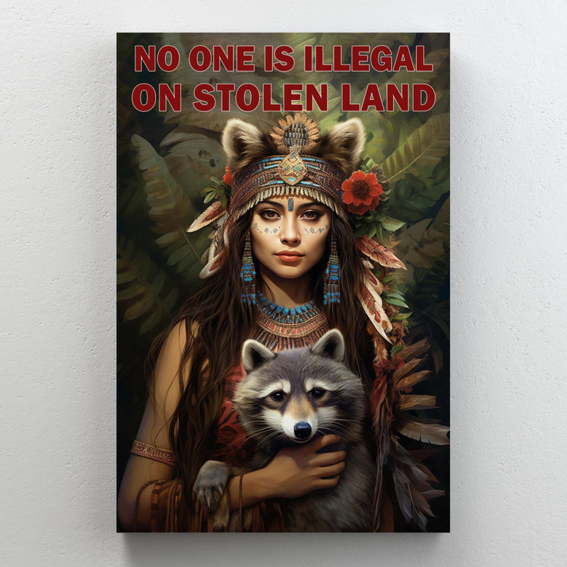 Januell no one is illégal sur terre volée - 1 pièce, reproduction d'art graphique sur toile tendue