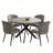 46'' Round Dining Table Set with 32.7"H 4 Chairs, Modern Round Kitchen Table and Chairs Set, Space-Saving Solid Frame Dining Room Furniture, Easy Assembly for Home Kitchen Apartment-113244559
