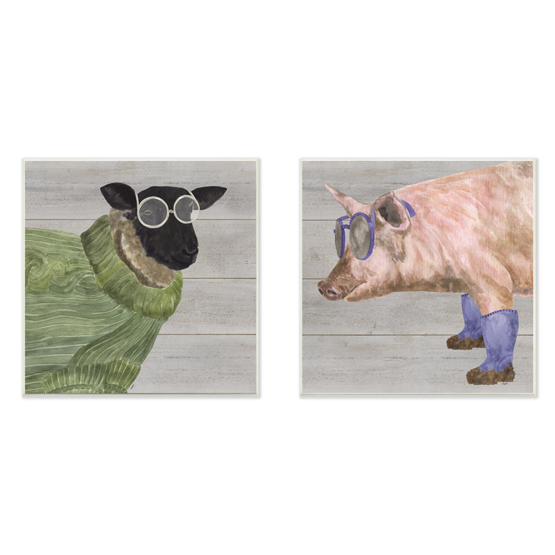 « élégant barnyard animal », art, H 12 po x l 12 po x P 0,5 po, Plaque murale
