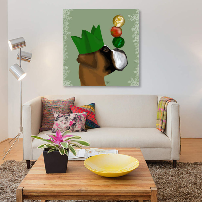« boxer party pli baubles », reproduction sur toile tendue Fab Funky, H 12 po x l 12 po x P 0,75 po, Toile tendue