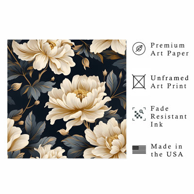 «Botanical Floral & Botanical Pattern II Cottage», reproduction d'art non encadrée