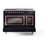 ILVE Nostalgie II Series 48 in. Dual Fuel Range with 5 Sealed Burners, Griddle, Frenchtop (Natural Gas, Glass Door)-112295568-112295571-112295576