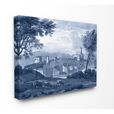 « antique architecture bridge illustration », impression