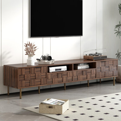 Mid Century TV Stand With 2 Drawers, Media Console Table For Tvs Up To 85'', Entertainment Centre With Storage For Living Room, Bedroom, Home Theatre